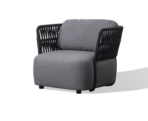 Soft Loungesessel, Gestell Aluminium anthrazit, Allwetterkissen mit Olefin Bezug Frb. charcoal