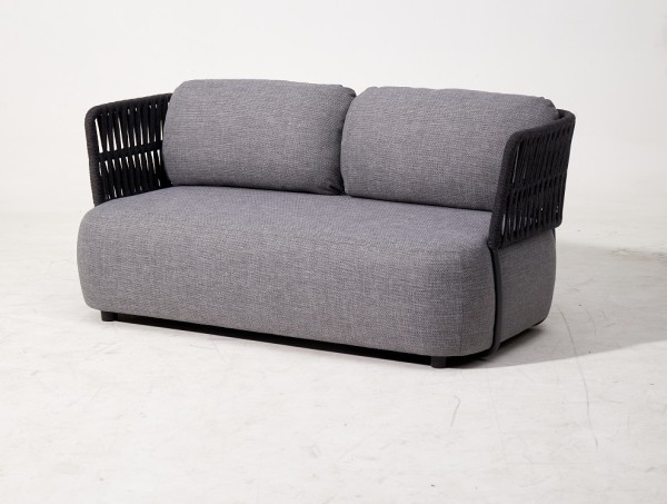 Soft Loungesofa, Gestell Aluminium anthrazit, Allwetterkissen mit Olefin Bezug Frb. charcoal